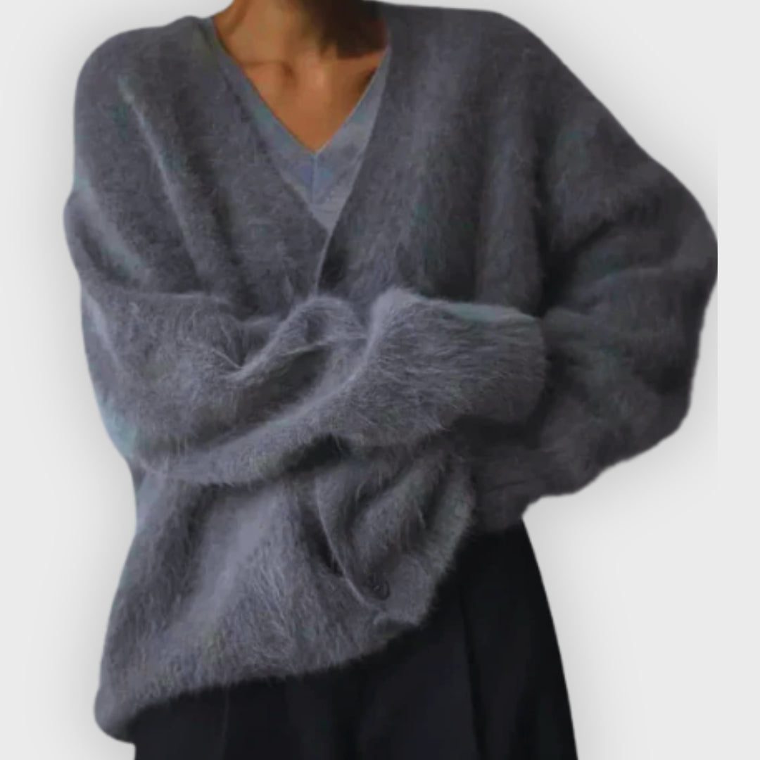 Cardigan Ample en Cachemire pour Femme - Gris foncé