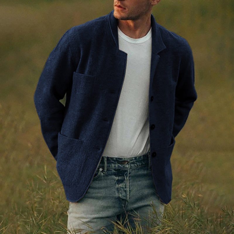Cardigan Boutonné à Manches Longues pour Homme
