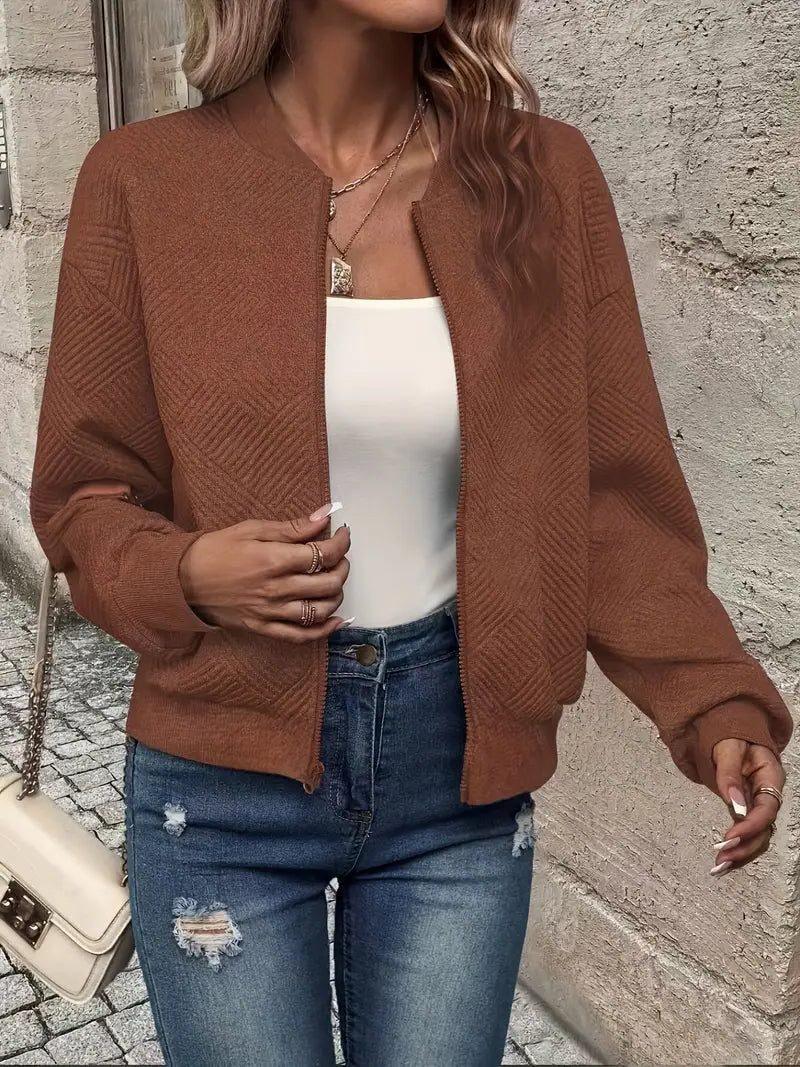 Cardigan Côtelé à Fermeture Éclair pour Femme - View 6
