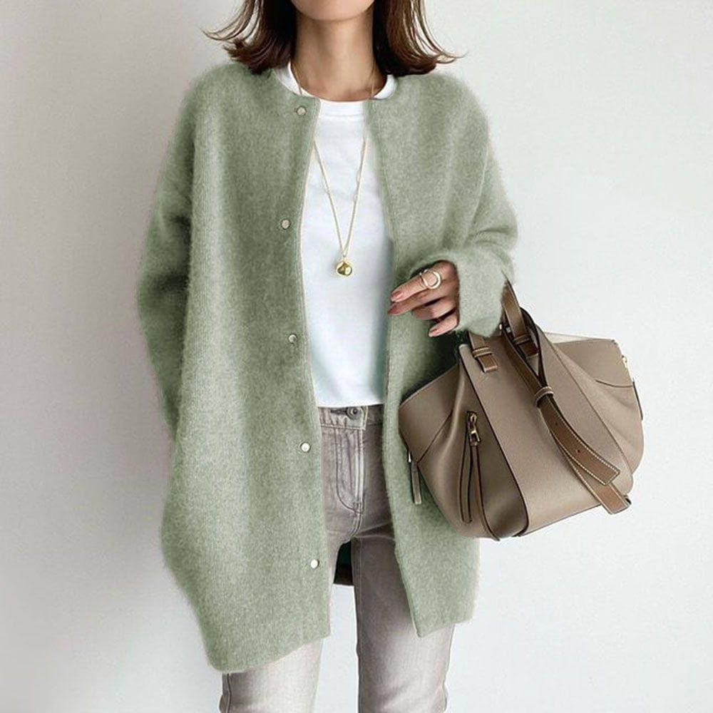 Cardigan Long Boutonnage pour Femme - Vert