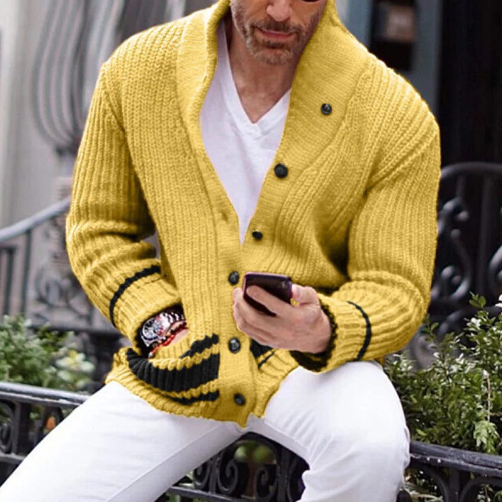 Cardigan à Motif Jacquard pour Homme