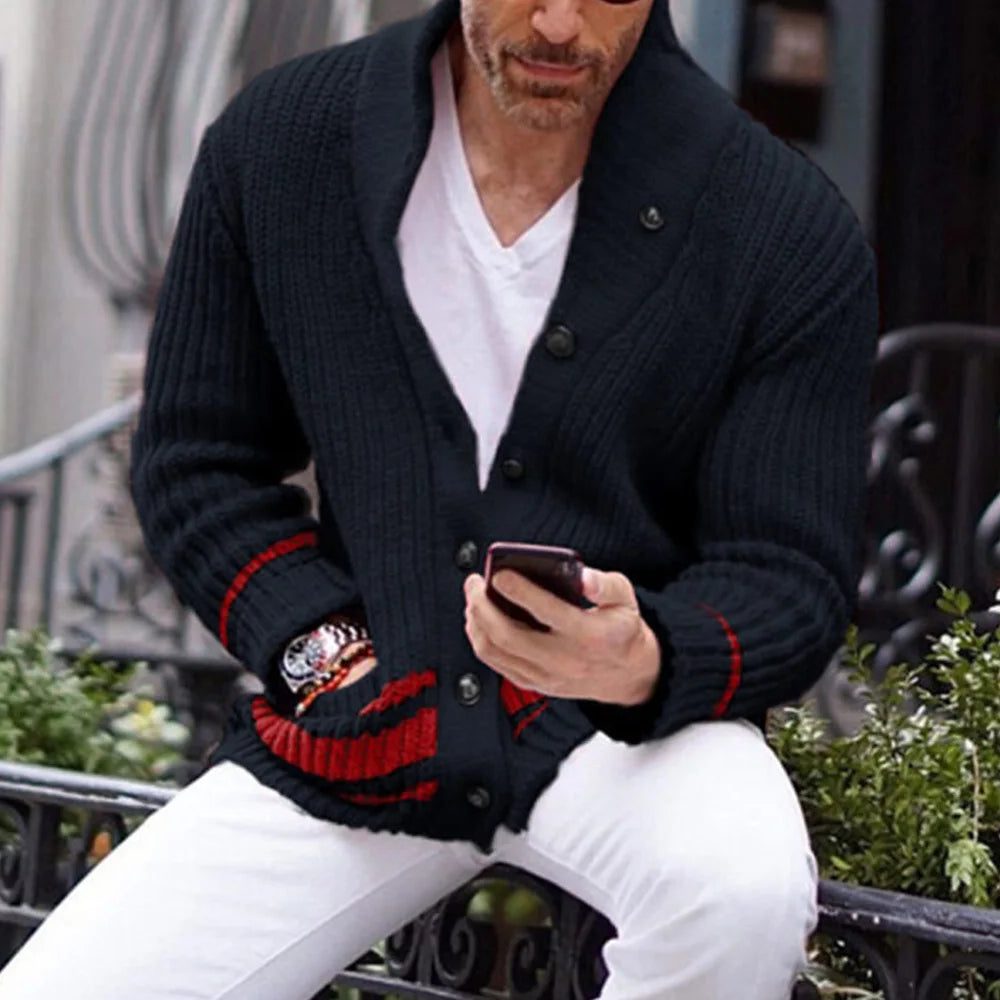 Cardigan à Motif Jacquard pour Homme