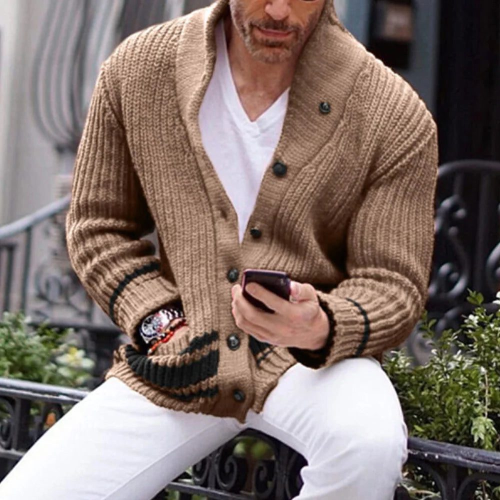 Cardigan à Motif Jacquard pour Homme - Gris