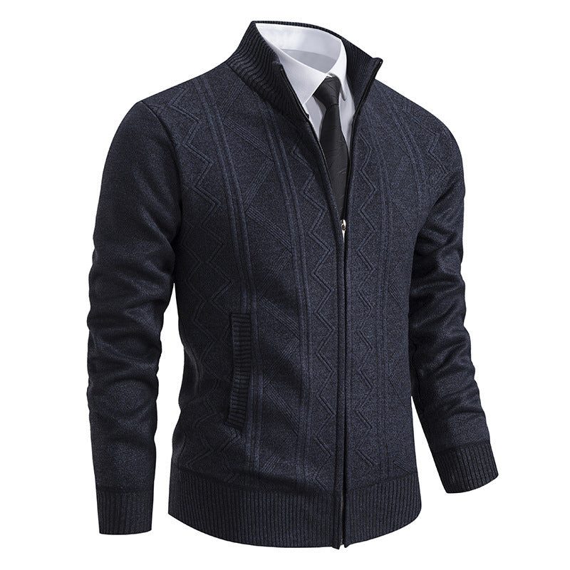 Cardigan à Torsades Zippé pour Homme - Gris foncé