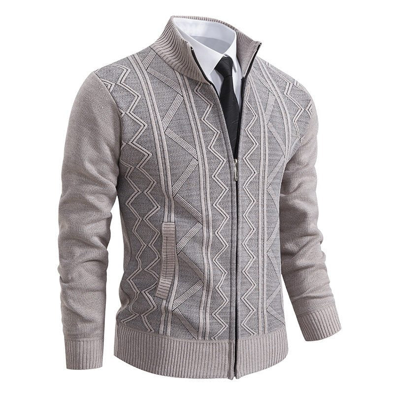 Cardigan à Torsades Zippé pour Homme - Beige