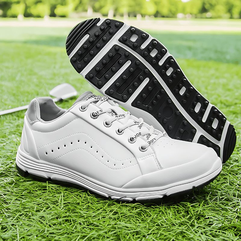 Chaussures de Golf à Lacets avec Crampons pour Homme - Blanc