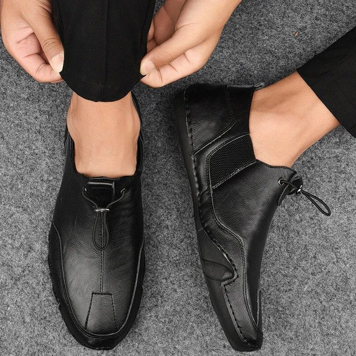 Chaussures à Lacets en Cuir Véritable pour Homme - Noir