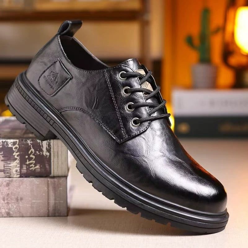 Chaussures Oxford à Lacets avec Semelle Crantée pour Homme - Noir