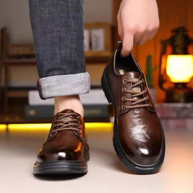 Chaussures Oxford à Lacets avec Semelle Crantée pour Homme