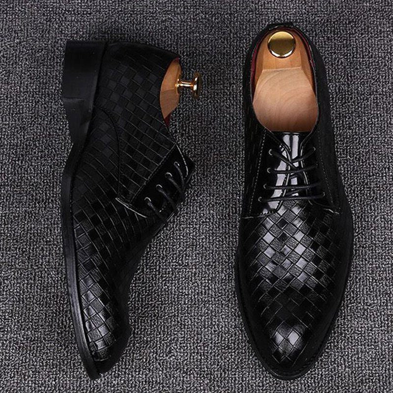 Chaussures Oxford à Lacets avec Tressage pour Homme