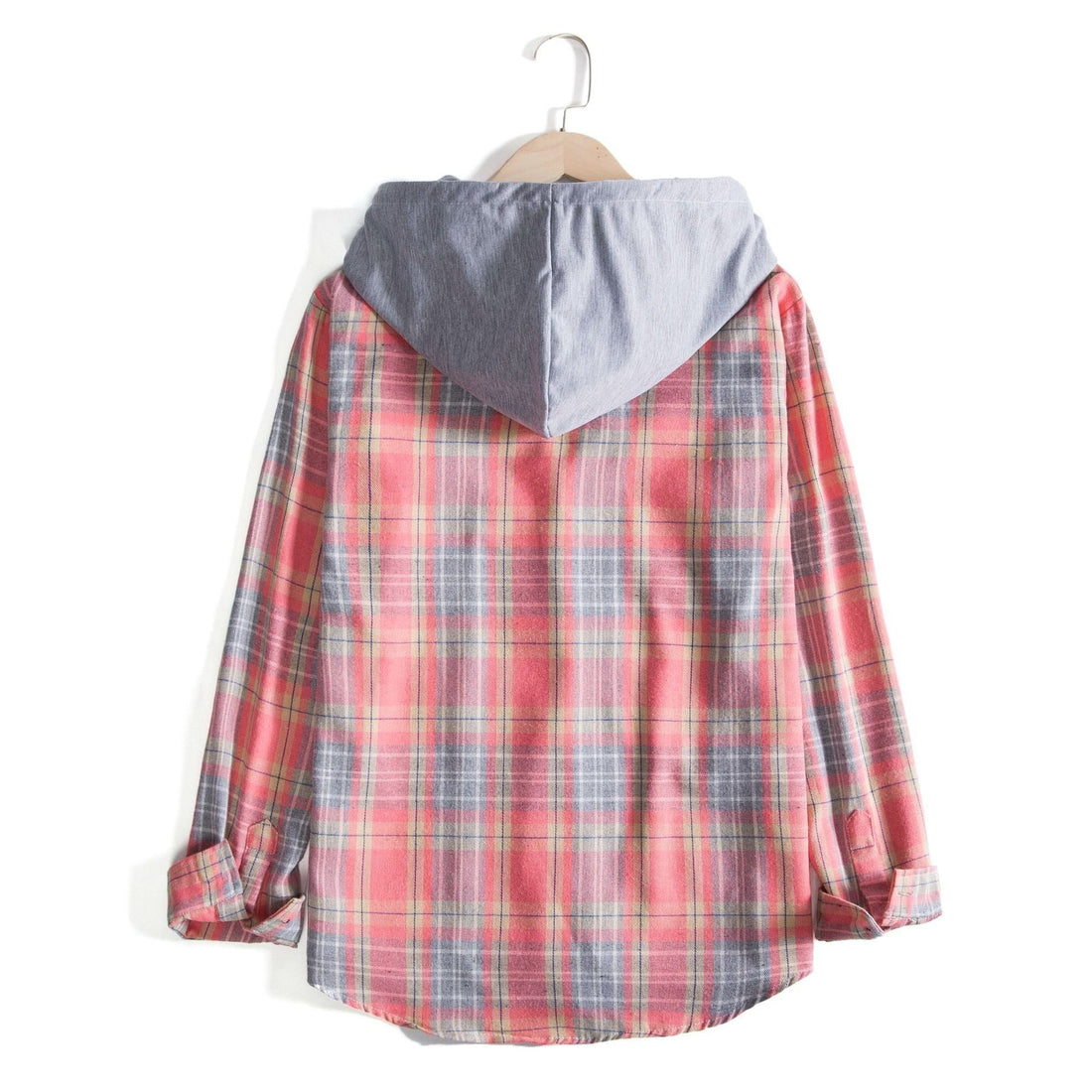 Chemise à Carreaux avec Capuche pour Femme