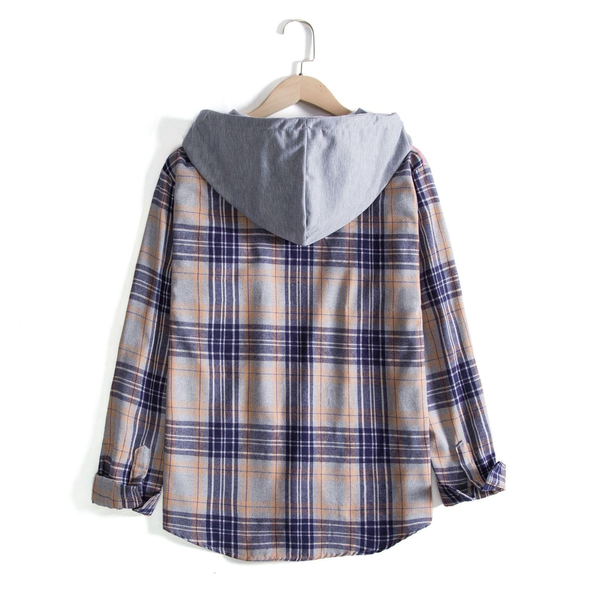Chemise à Carreaux avec Capuche pour Femme - View 4