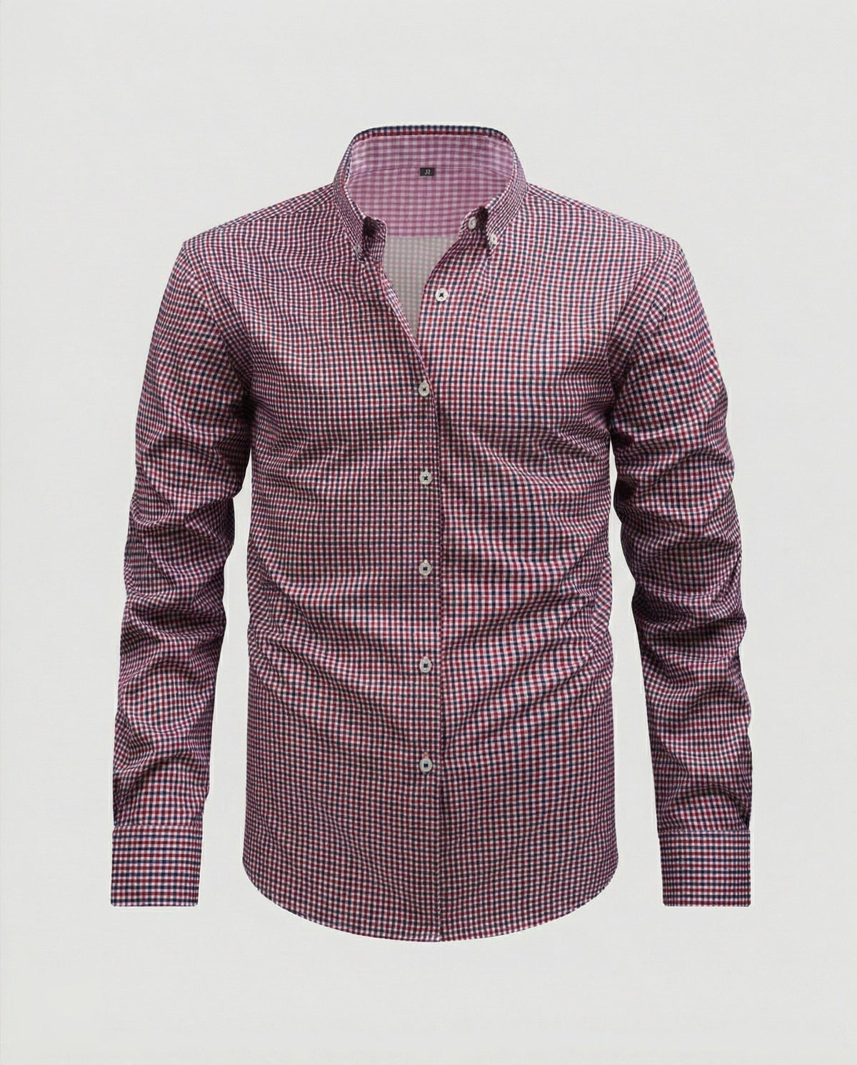 Chemise à Carreaux Vichy avec Col Boutonné pour Homme - Noir