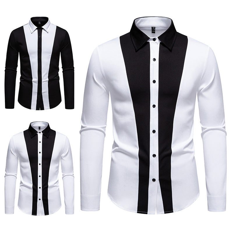 Chemise à Contraste Manches Longues pour Homme