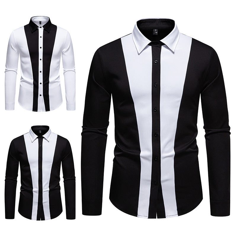 Chemise à Contraste Manches Longues pour Homme