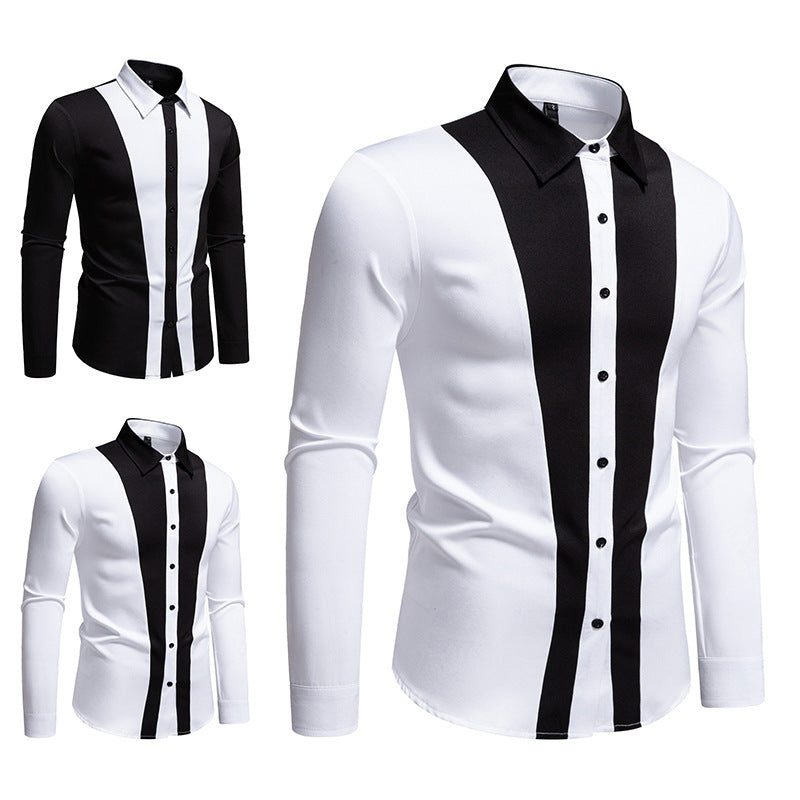 Chemise à Contraste Manches Longues pour Homme - View 3