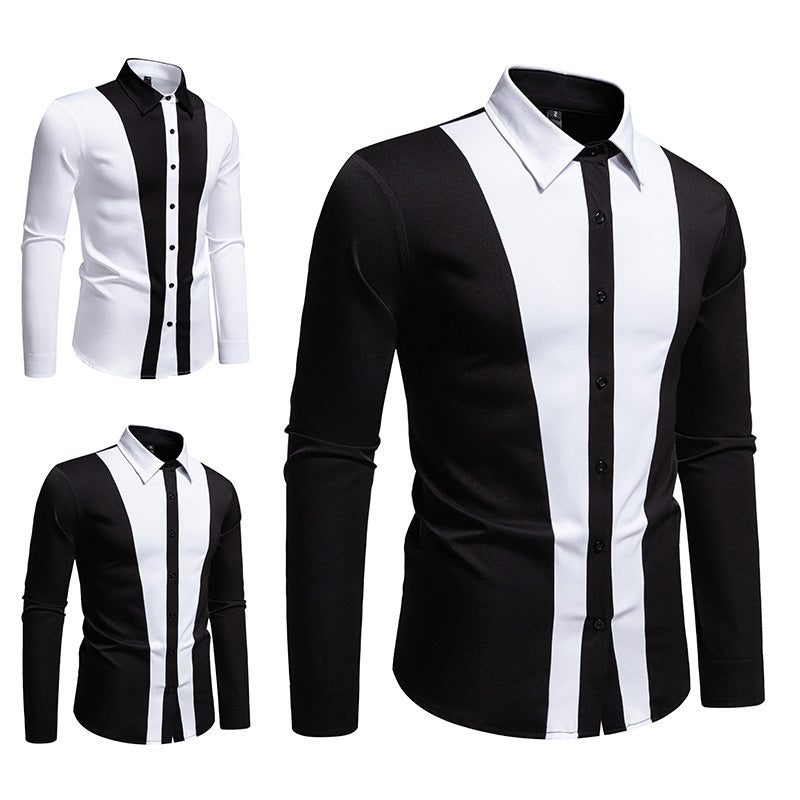 Chemise à Contraste Manches Longues pour Homme - View 4