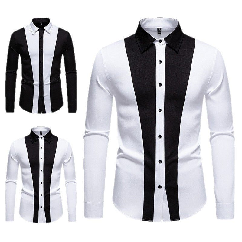 Chemise à Contraste Manches Longues pour Homme - View 5
