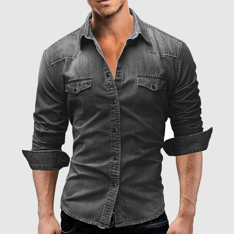 Chemise Denim à Manches Longues pour Homme