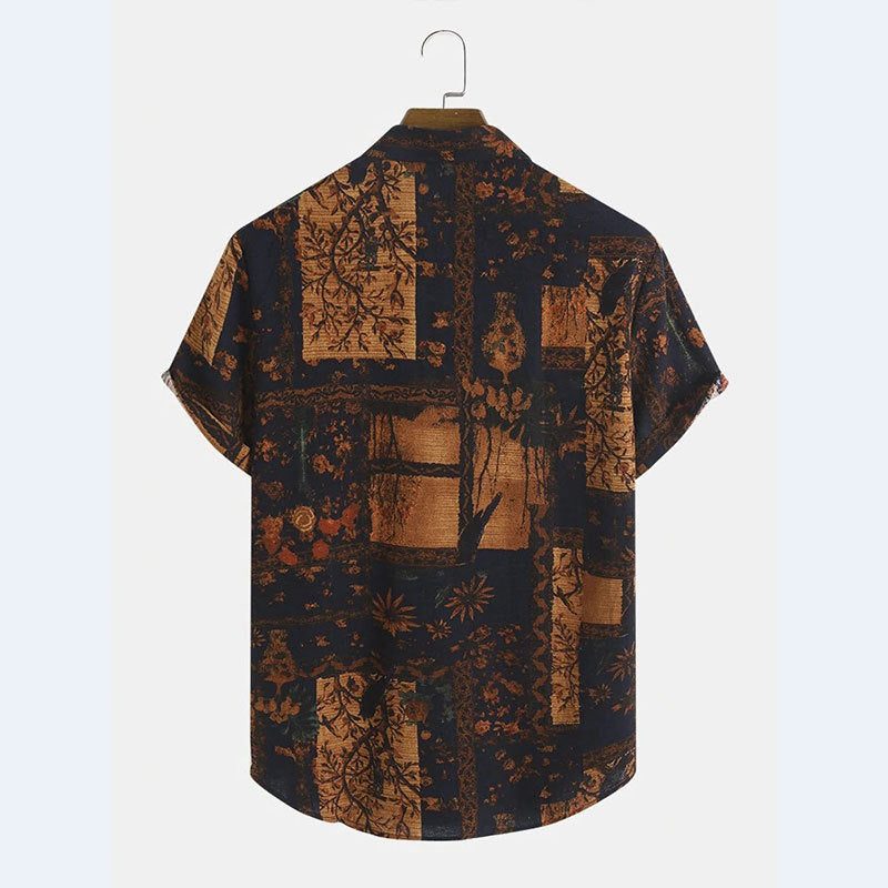 Chemise à Manches Courtes Motif Fleuri pour Homme