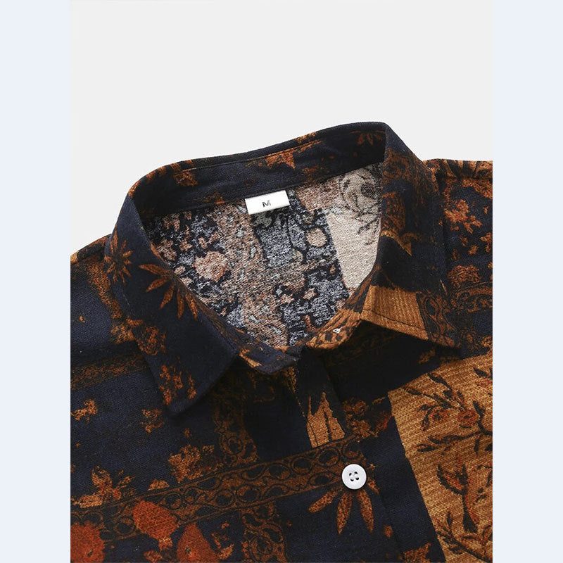 Chemise à Manches Courtes Motif Fleuri pour Homme