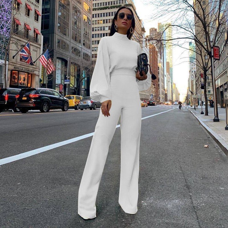 Combinaison Large à Manches Longues pour Femme - Blanc
