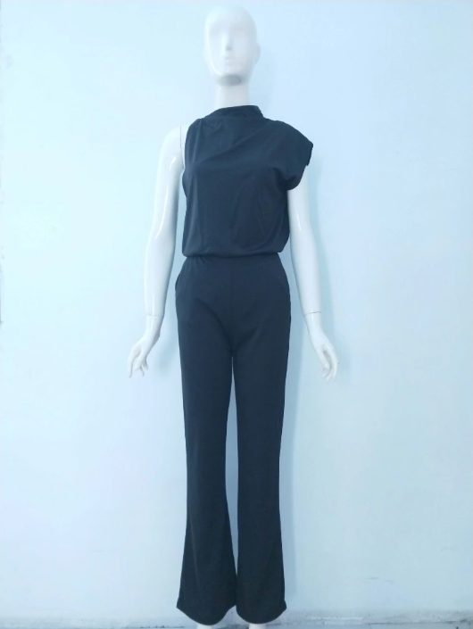 Combinaison sans Manches Jambes Larges Col Rond pour Femme