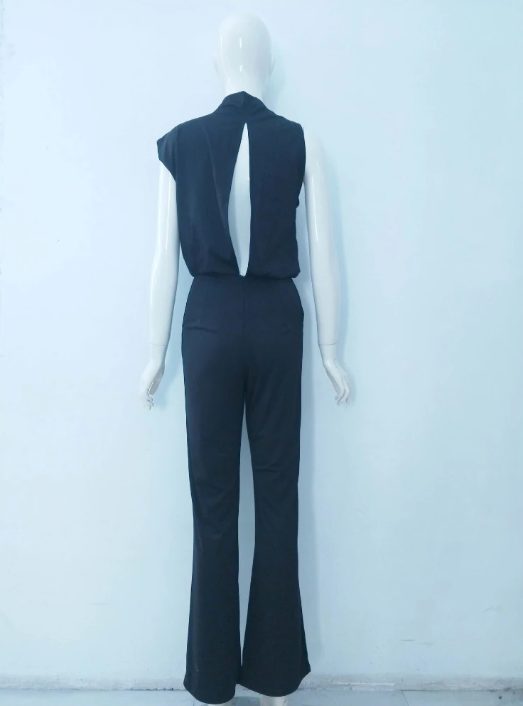 Combinaison sans Manches Jambes Larges Col Rond pour Femme