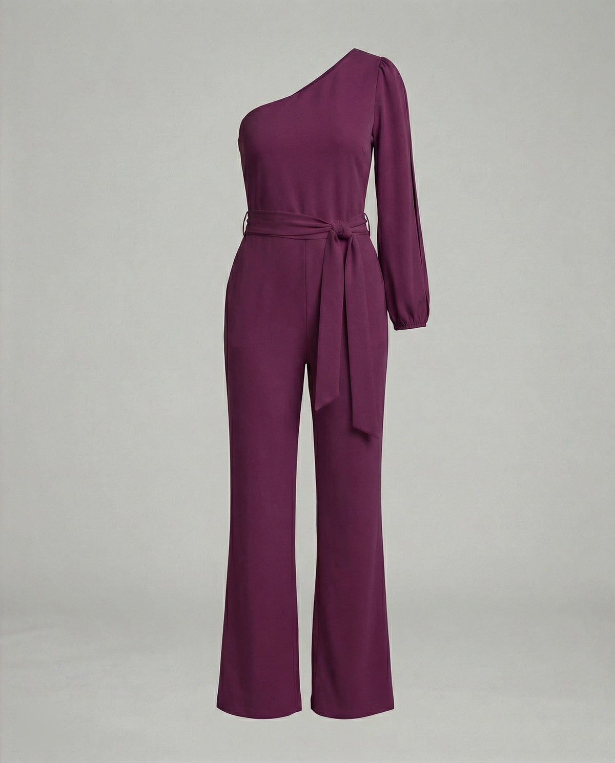Combinaison une Épaule avec Ceinture Nœud pour Femme - Lilas