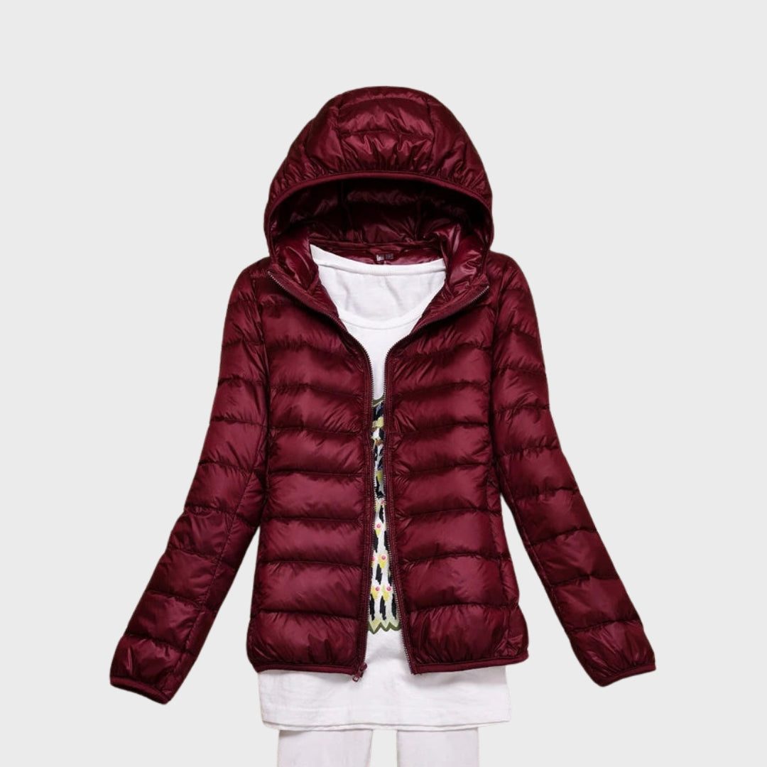 Doudoune à Capuche Zippée pour Femme - Bordeaux