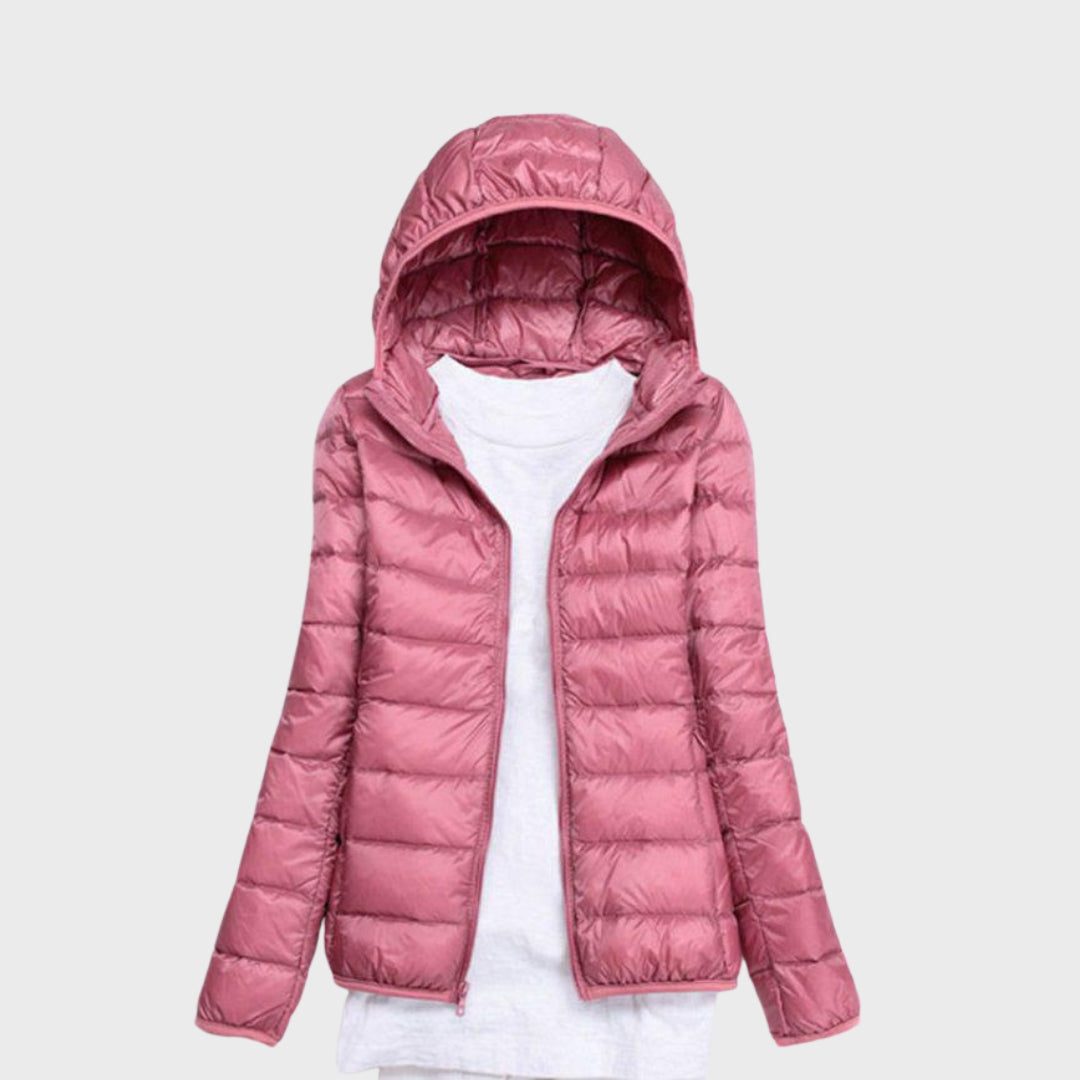 Doudoune à Capuche Zippée pour Femme - Rose