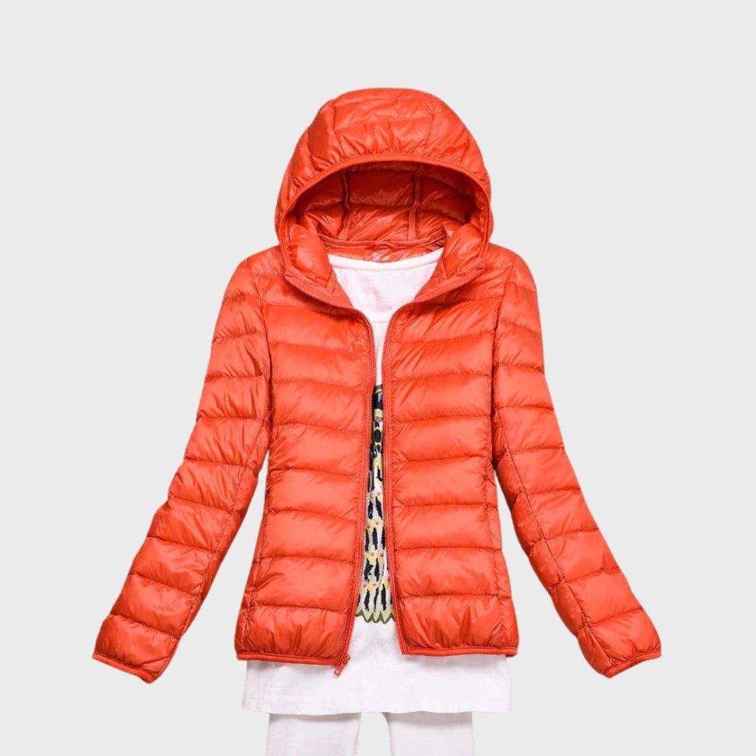 Doudoune à Capuche Zippée pour Femme - Orange