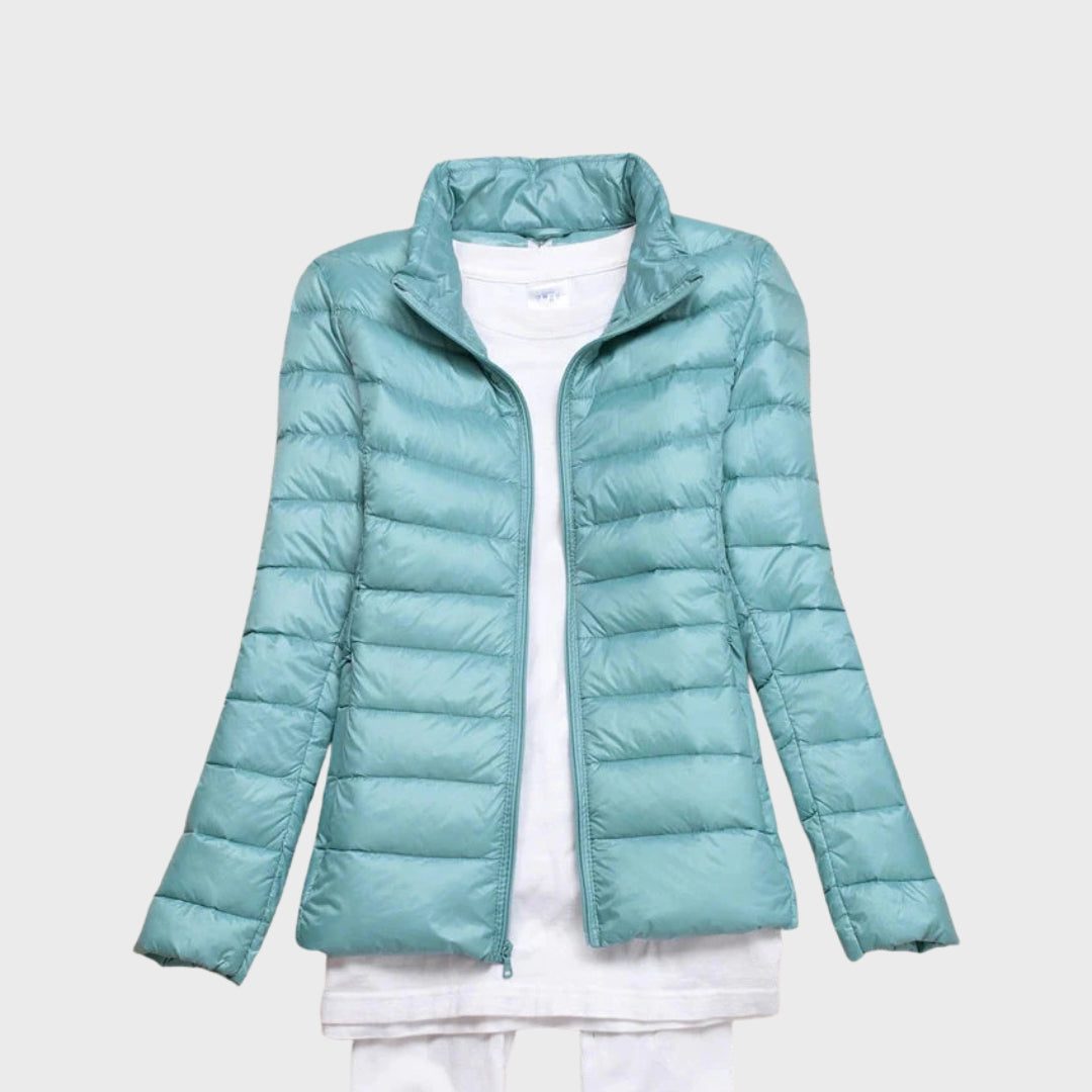 Doudoune à Capuche Zippée pour Femme - Bleu ciel 2