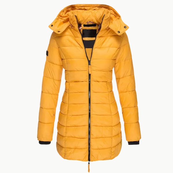 Doudoune Matelassée à Capuche pour Femme - Jaune