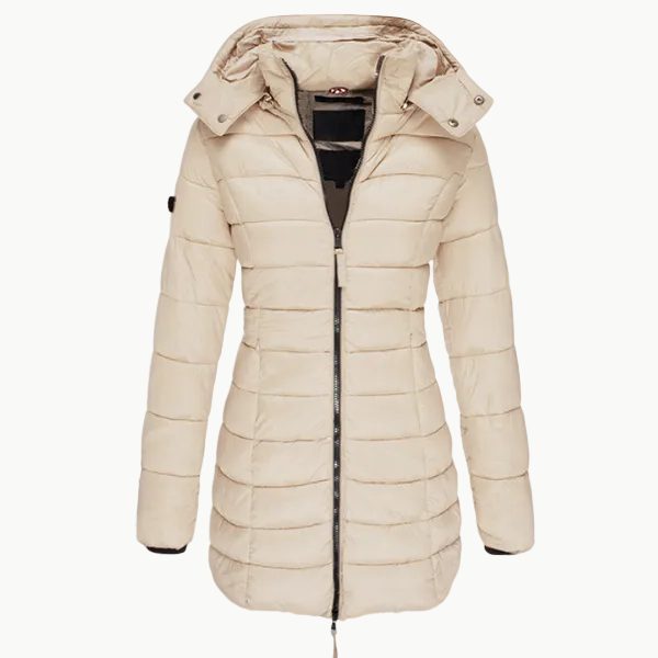 Doudoune Matelassée à Capuche pour Femme - Beige