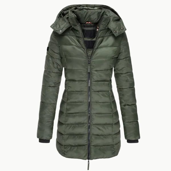 Doudoune Matelassée à Capuche pour Femme - Vert