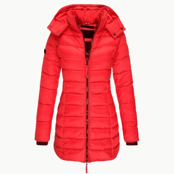 Doudoune Matelassée à Capuche pour Femme - Rouge