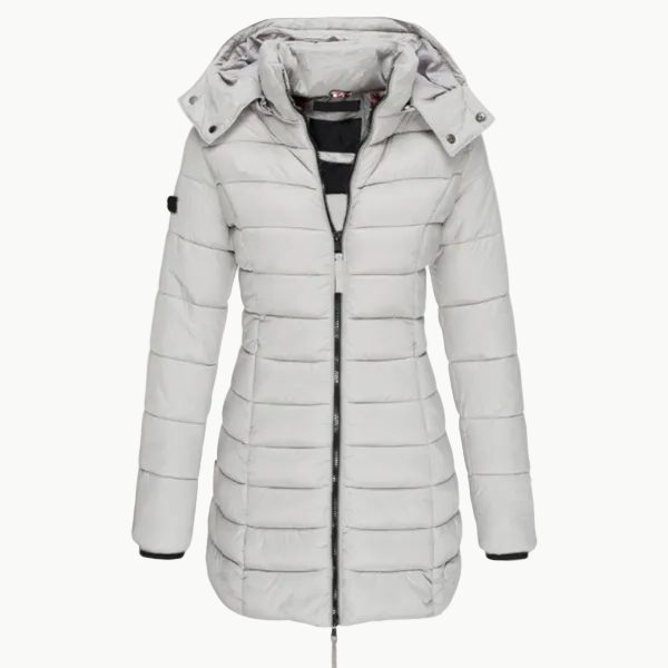 Doudoune Matelassée à Capuche pour Femme - Gris