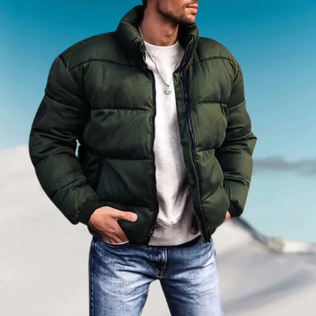 Doudoune Matelassée à Col Montant pour Homme - Vert