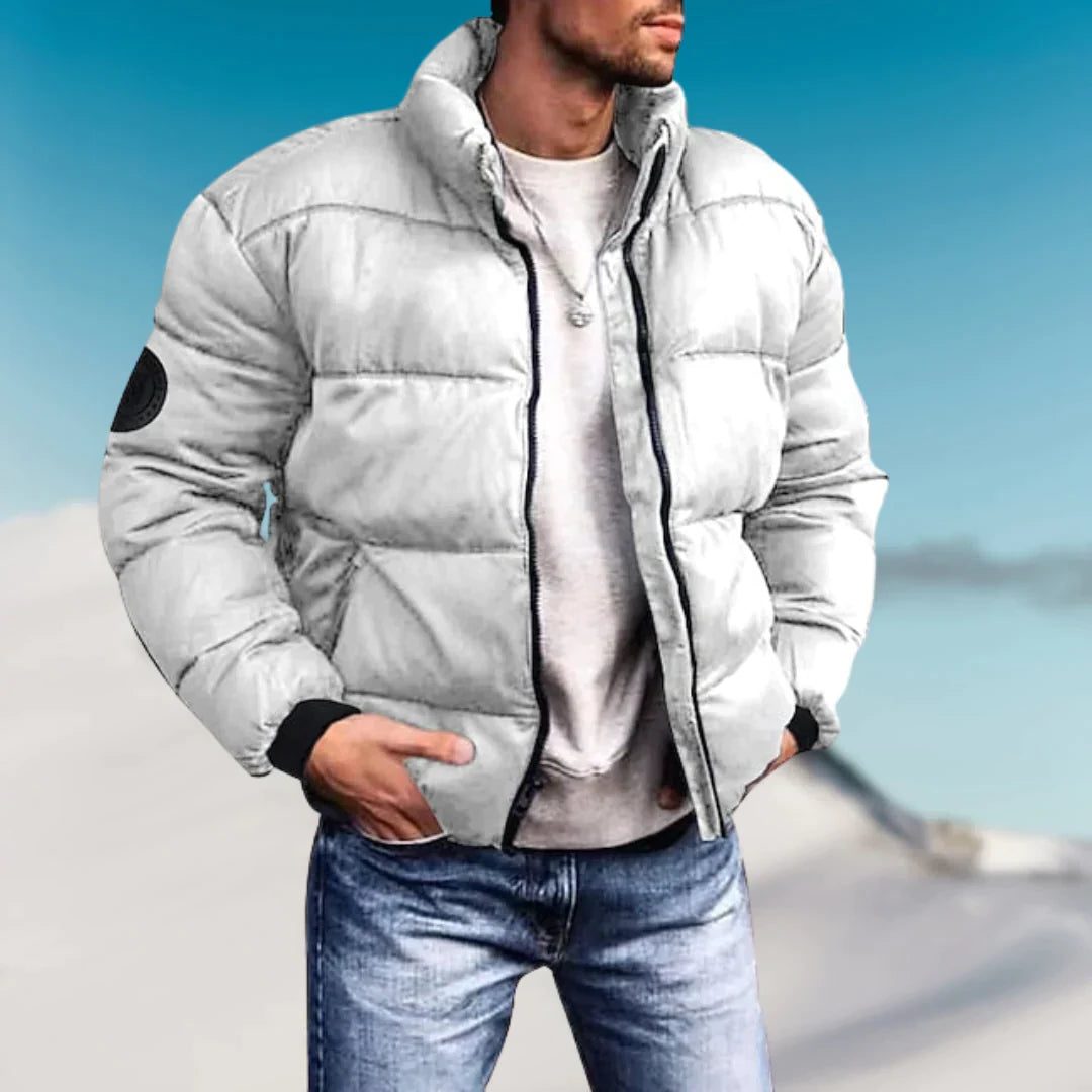 Doudoune Matelassée à Col Montant pour Homme - Blanc