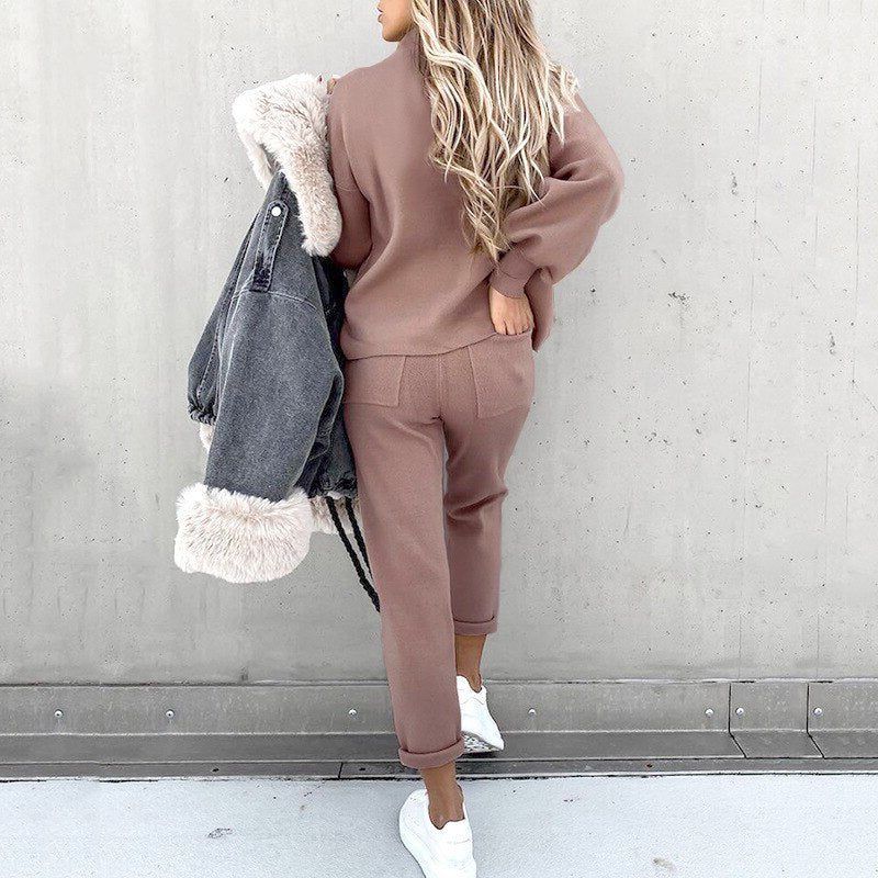 Ensemble 2 Pièces en Maille avec Sweat et Jogger pour Femme