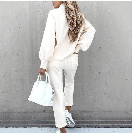 Ensemble 2 Pièces en Maille avec Sweat et Jogger pour Femme