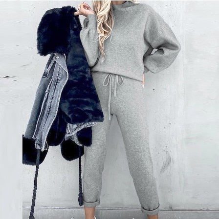 Ensemble 2 Pièces en Maille avec Sweat et Jogger pour Femme