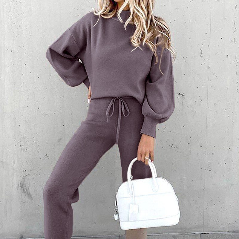Ensemble 2 Pièces en Maille avec Sweat et Jogger pour Femme