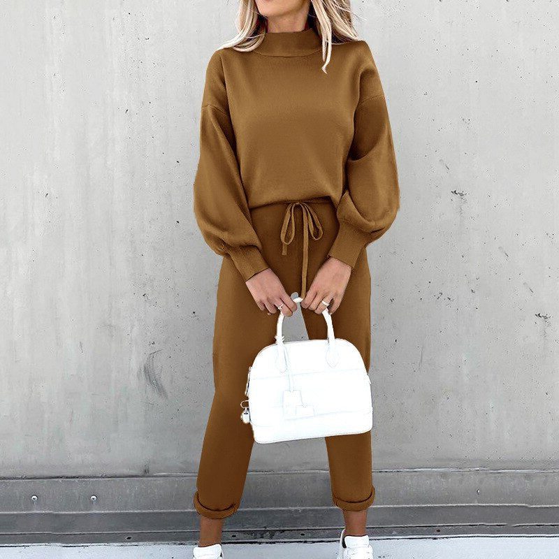 Ensemble 2 Pièces en Maille avec Sweat et Jogger pour Femme