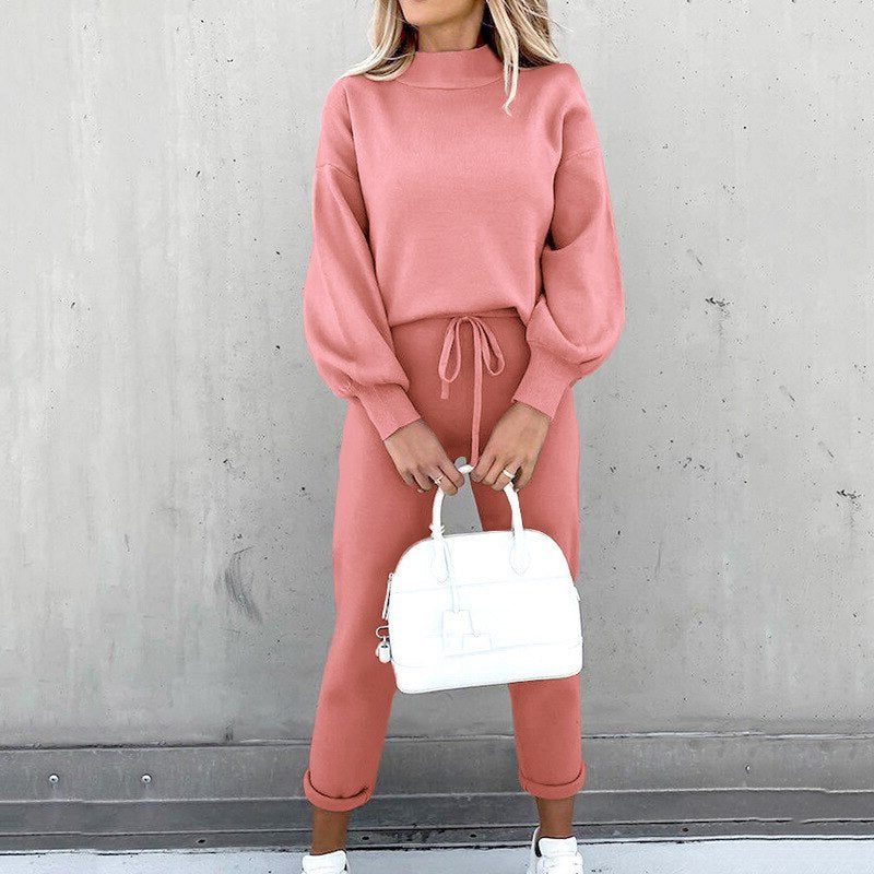 Ensemble 2 Pièces en Maille avec Sweat et Jogger pour Femme