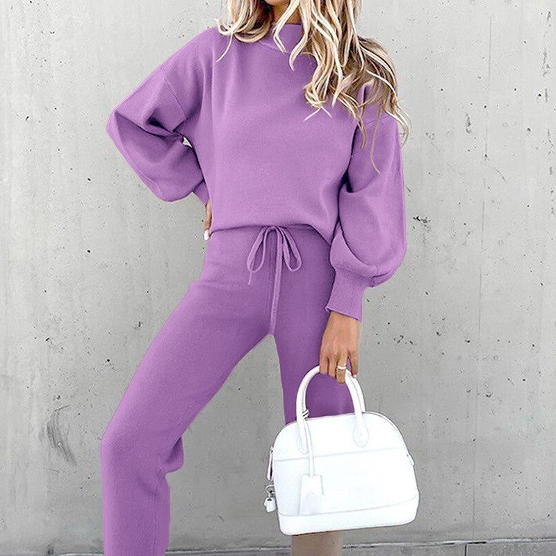 Ensemble 2 Pièces en Maille avec Sweat et Jogger pour Femme