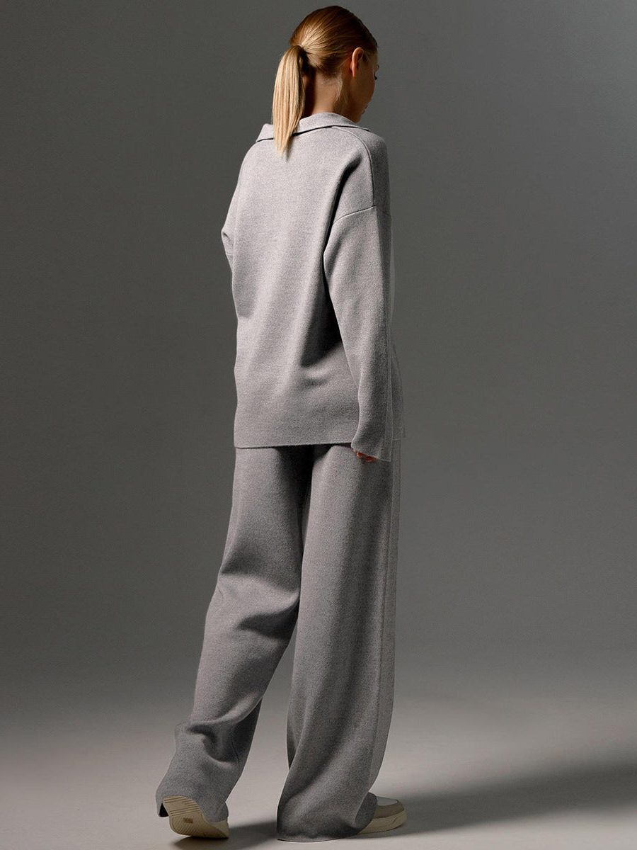 Ensemble 2 Pièces Oversize avec Polo et Pantalon Large pour Femme - View 7