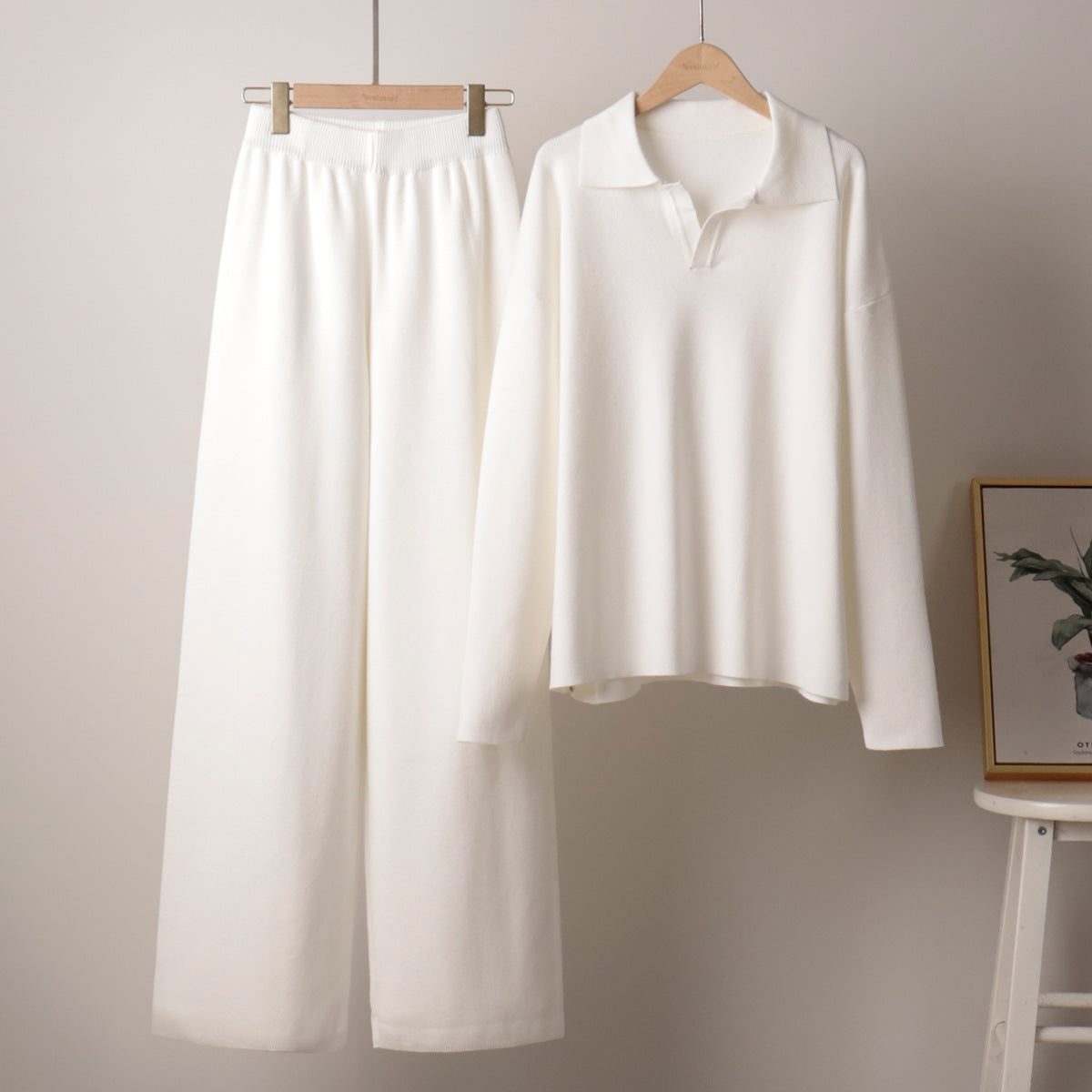 Ensemble 2 Pièces Oversize avec Polo et Pantalon Large pour Femme - View 3
