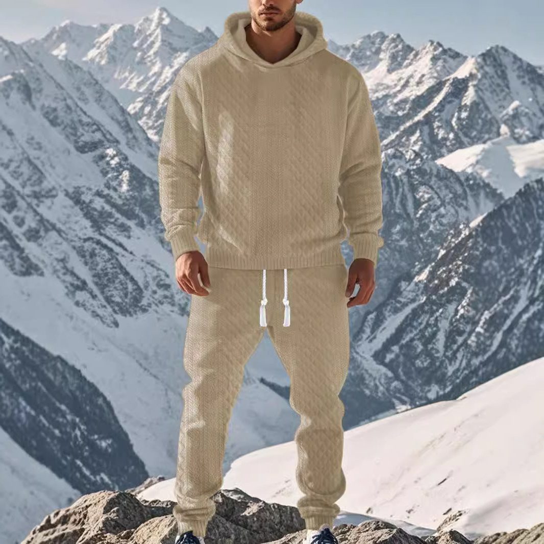 Ensemble à Capuche et Pantalon de Jogging Côtelé pour Homme
